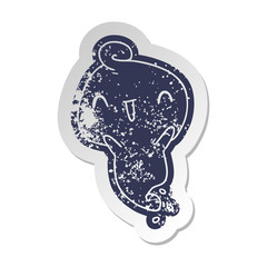 distressed old sticker kawaii cute dead ghost