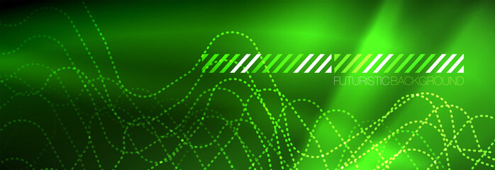 Shiny neon lights background, techno design, modern wallpaper for your project