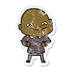 distressed sticker of a cartoon creepy guy
