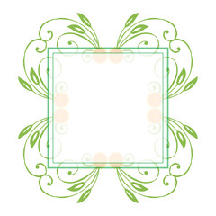 Vector illustration greeting card template with design artwork leaf floral frame hand drawn