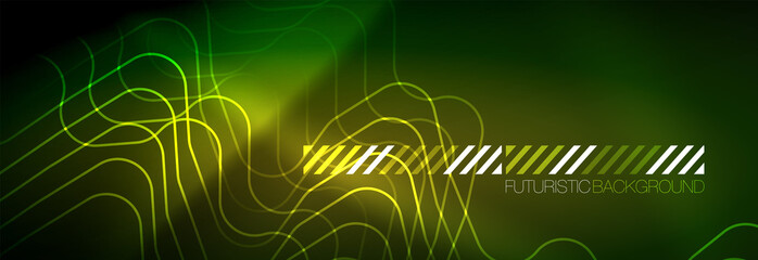 Shiny neon lights background, techno design, modern wallpaper for your project