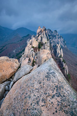 Fototapeta premium View from Ulsanbawi rock peak. Seoraksan National Park, South Corea