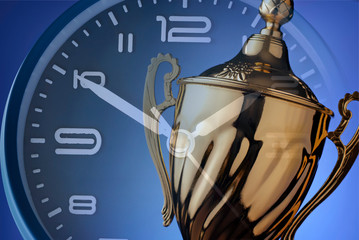 Composite concept of a clock dial and award trophy