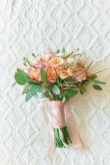 Bridal bouquet closeup rose