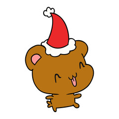 christmas cartoon of kawaii bear