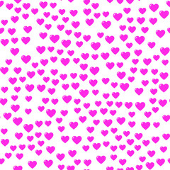 Hearts for Valentine's Day. Romantic feeling and love. Seamless vector EPS 10. Abstract geometric pattern. Multicolor Figures. Texture for print and Banner. Flat style