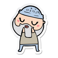 sticker of a cute cartoon man with beard