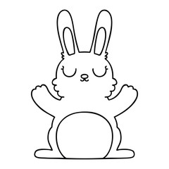 quirky line drawing cartoon rabbit