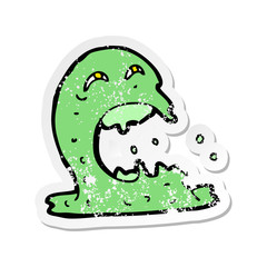 retro distressed sticker of a cartoon gross ghost