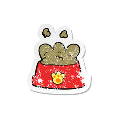 retro distressed sticker of a cartoon dog food