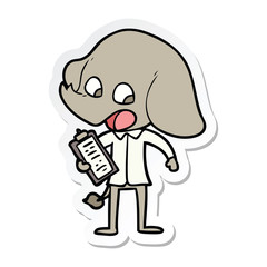 sticker of a cute cartoon elephant