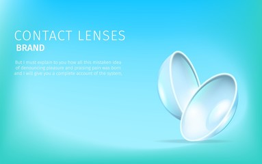 Two Isolated Contact Lenses on Blue Background