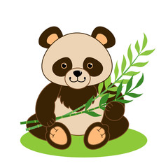 Cute little Panda. Cartoon vector illustration