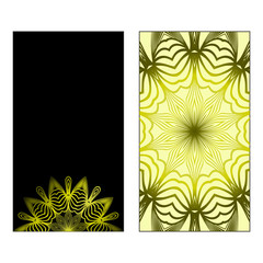 Vector Mandala Pattern For Template, Flyer Or Invitation Card. Black olive color