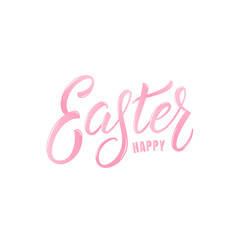 Obraz na płótnie Canvas Easter. Happy Easter modern lettering label badge design.