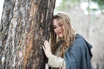 witch in a winter forest