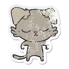 distressed sticker of a cute cartoon dog