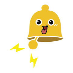 flat color retro cartoon ringing bell