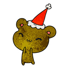 christmas textured cartoon of kawaii bear