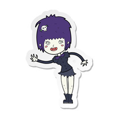 sticker of a cartoon vampire girl