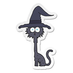 sticker of a cartoon halloween cat