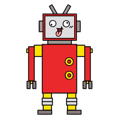 cute cartoon crazy robot