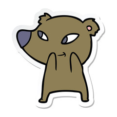 sticker of a cute cartoon bear