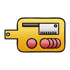 gradient shaded cartoon meat chopping board