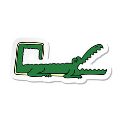 Obraz premium sticker of a quirky hand drawn cartoon crocodile