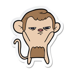 sticker of a cartoon monkey