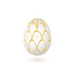 Easter egg with a pattern on a white background. Vector illustration