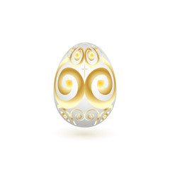 Easter egg with a pattern on a white background. Vector illustration