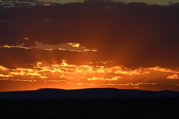 Sonnenuntergang in der Kalahari (Namibia)