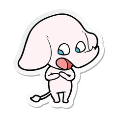 sticker of a cute cartoon elephant