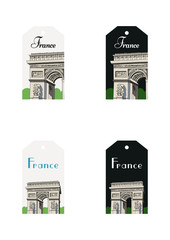 Gift tag set of Arc de Triomphe