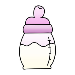 Fototapeta premium quirky gradient shaded cartoon baby milk bottle