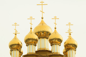 golden domes of orthodox church © Надежда Иванеева