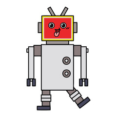 cute cartoon happy robot