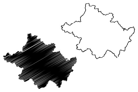 County Tyrone (United Kingdom, Northern Ireland, Counties of Northern Ireland) map vector illustration, scribble sketch Tyrone map