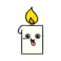 comic book style cartoon lit candle