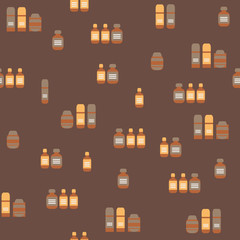 Medicines for Home Animals Flat Seamless Pattern