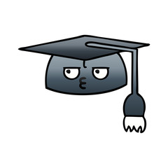 gradient shaded cartoon graduation hat
