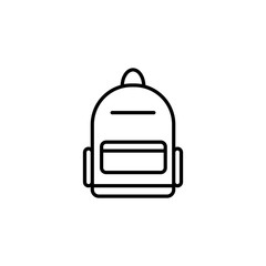 Backpack line icon, logo isolated on white background