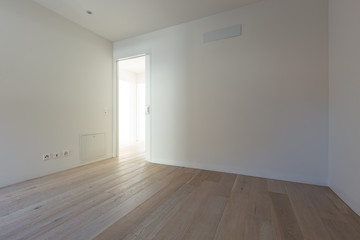 White empty room and window with view