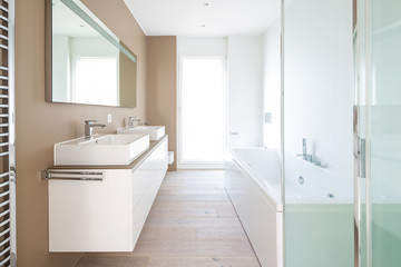 Fototapeta na wymiar Modern minimal elegant bathroom