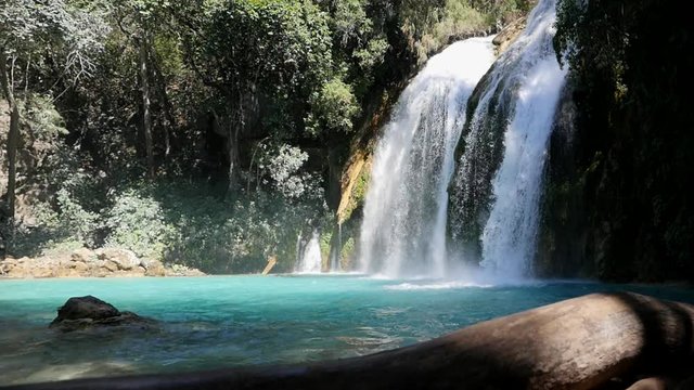 Birdseye view of Misol-ha waterfall in Chiapas