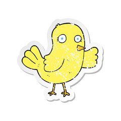 retro distressed sticker of a cartoon bird