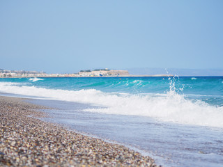 Sea splashes.Greece,Rethimno.