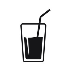 Vector glass of water icons, fresh juice drink icon