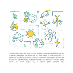 Eco energy concept linear illustrations